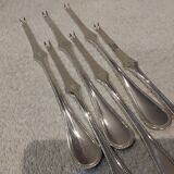6 silver-plated lobster picks by Christofle, Perles pattern