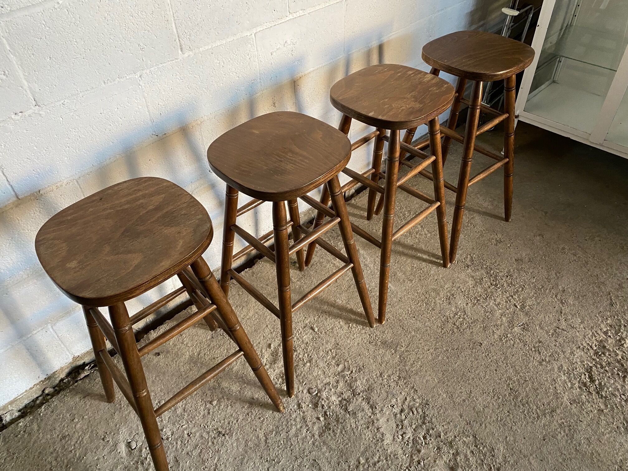 Set of 4 1950s bar top stools