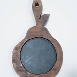 Hand carved wooden pear mirror