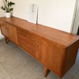 Large Danish vintage row in blond teak from the 60s
