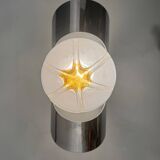 Chrome Murano Glass Sconces by Mazzega Set of 2