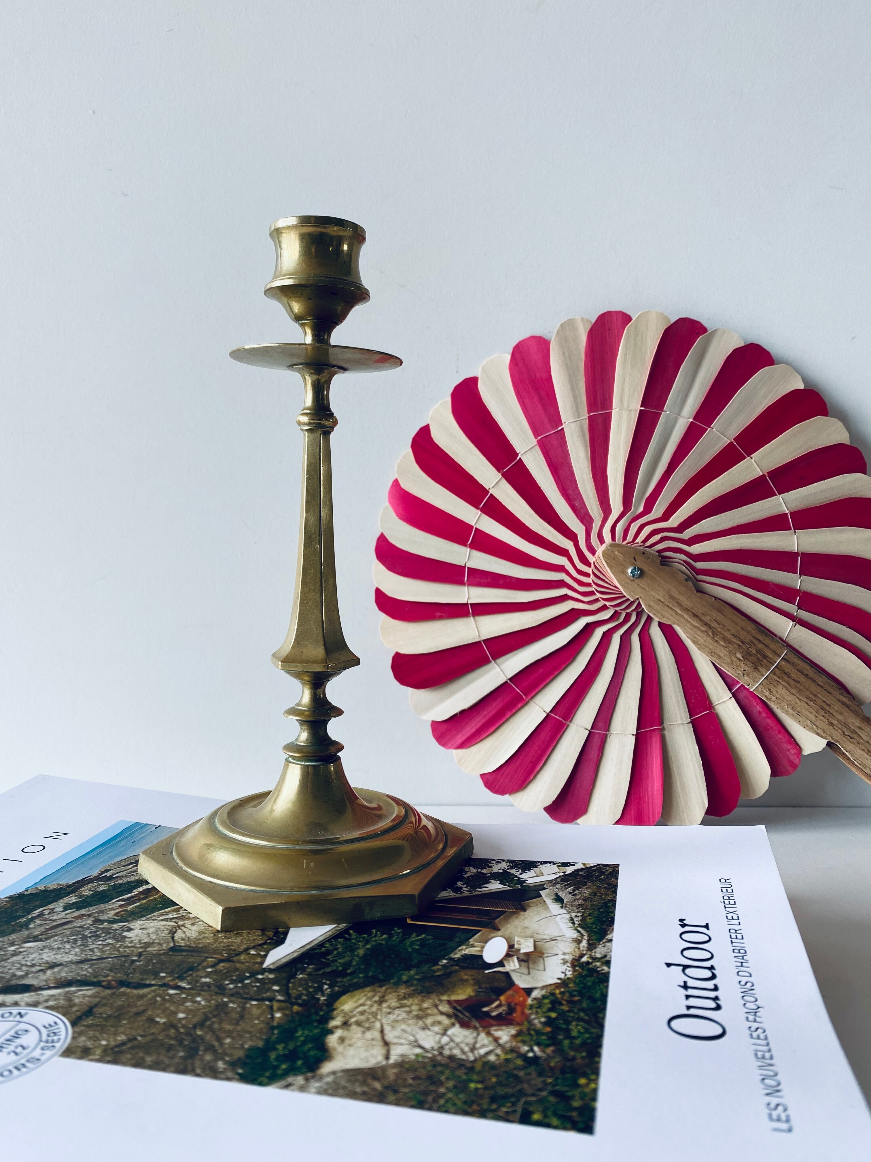 Antique bronze candle holder