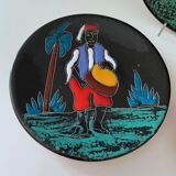 Collection of 3 wall plates 50's, ceramic plates, westgerman pottery