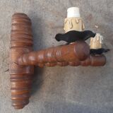 Brutalist turned wood wall light