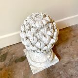 Ornamental artichoke in bleached concrete