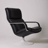 Geoffrey Harcourt black leather armchair