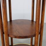 Vienna Secession coffee table in oak and brass, Czechoslovakia, 1920s.