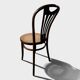 Bistro chair in curved wood and caning — ZPM Radomsko