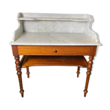 Toilet table in pitchpin and carrara marble