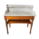 Toilet table in pitchpin and carrara marble