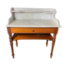 Table de toilette en pitchpin et marbre de carrare