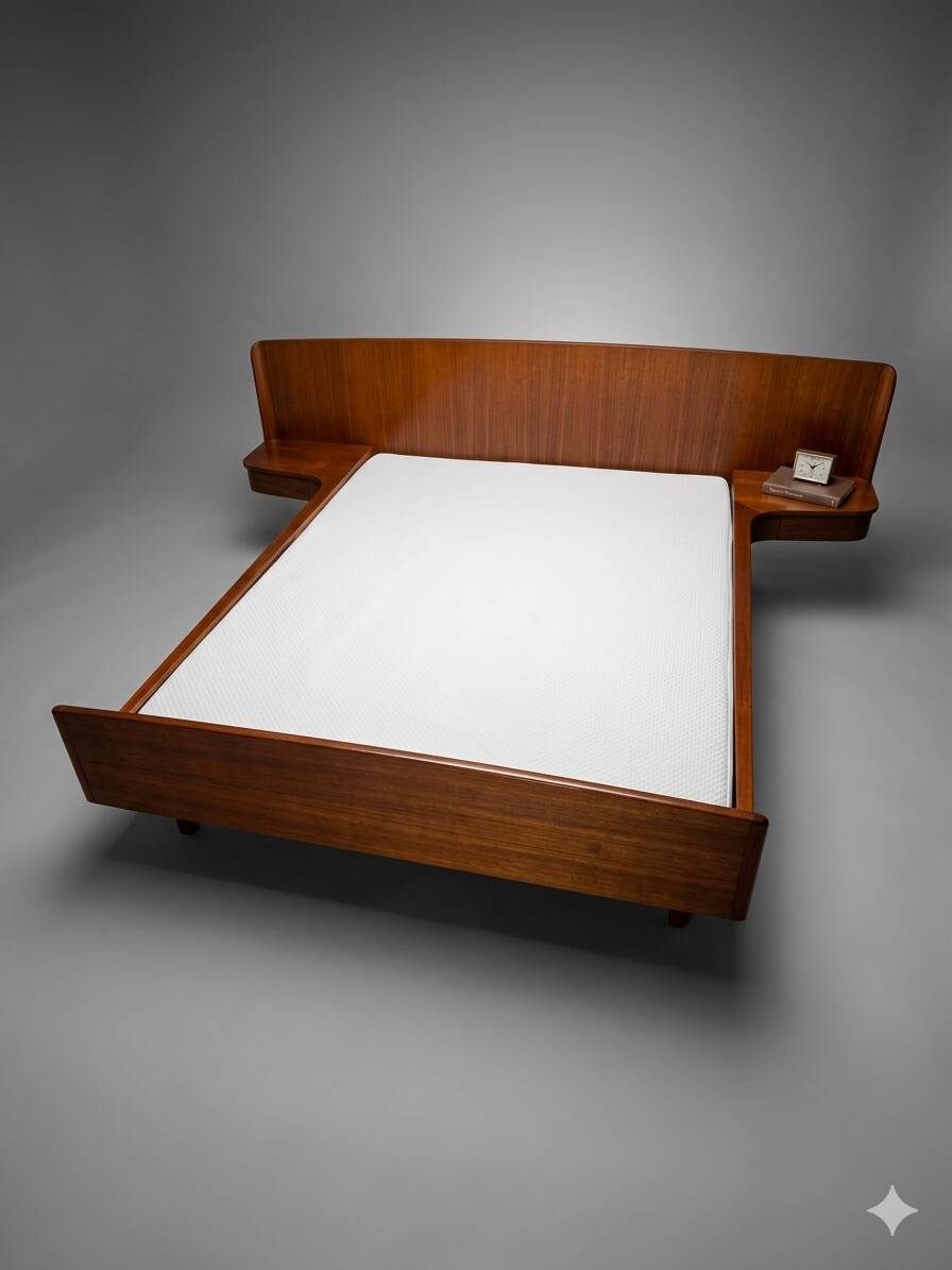 Scandinavian teak bed from the 1960s.