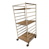 Vintage industrial cart / multi-level display / shelf on wheels