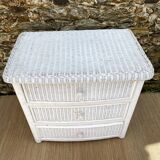 80s rattan chest of drawers
