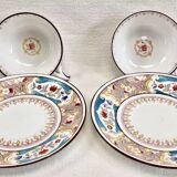2 anciennes tasses + sous-tasses à thé porcelaine Sarreguemines Minton