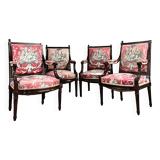 Suite de quatre fauteuils à la reine en acajou de style louis xvi xix eme siècle