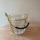 Seau à glaçons vintage verre et métal doré