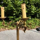 ancien lampadaire / luminaire en bronze doré / vintage