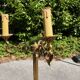 old floor lamp / gilded bronze light fixture / vintage