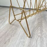 Vintage gold metal magazine rack