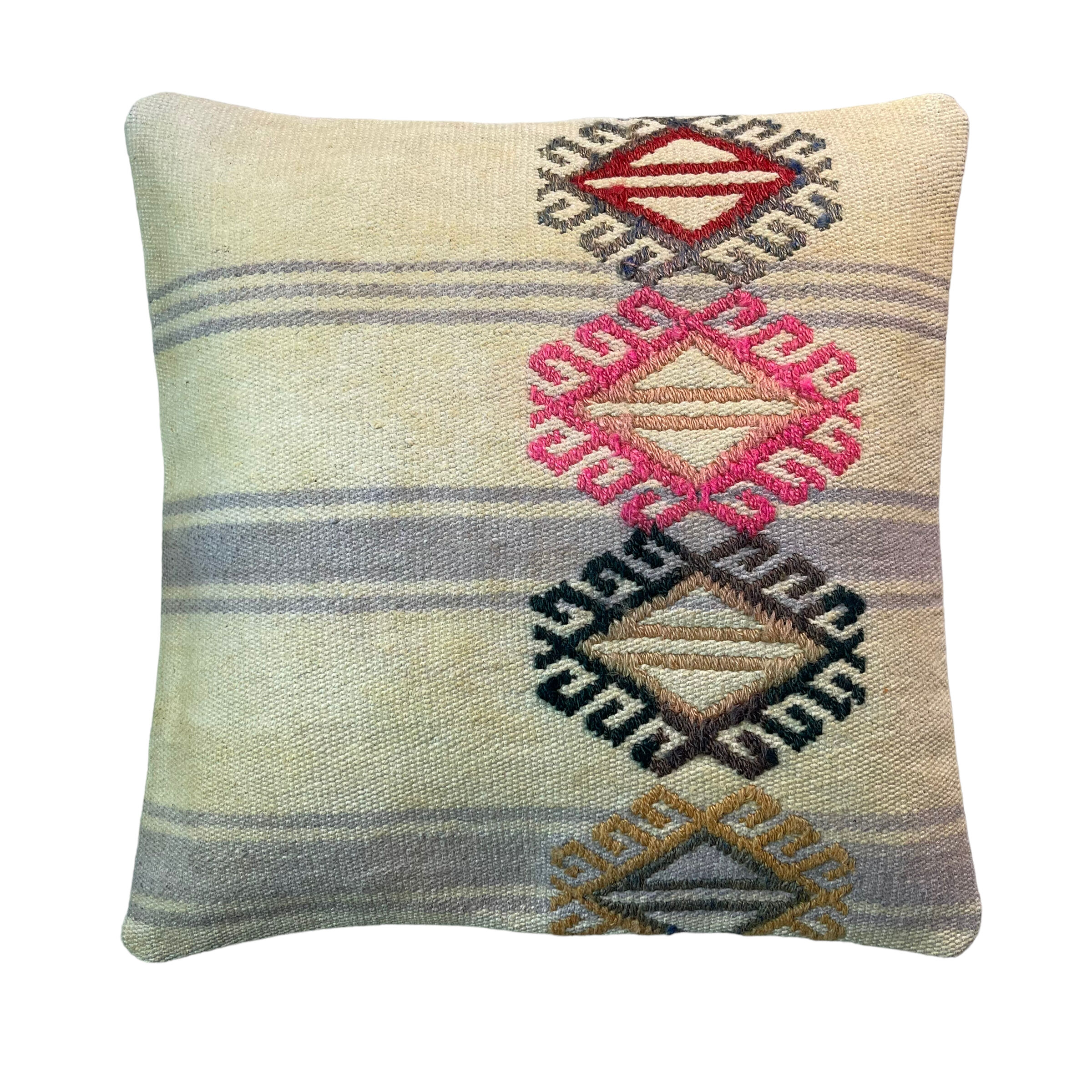Vintage turkish kilim cushion cover, 40 x 40 cm