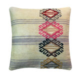 Vintage turkish kilim cushion cover, 40 x 40 cm