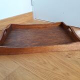 Rectangular wooden serving tray