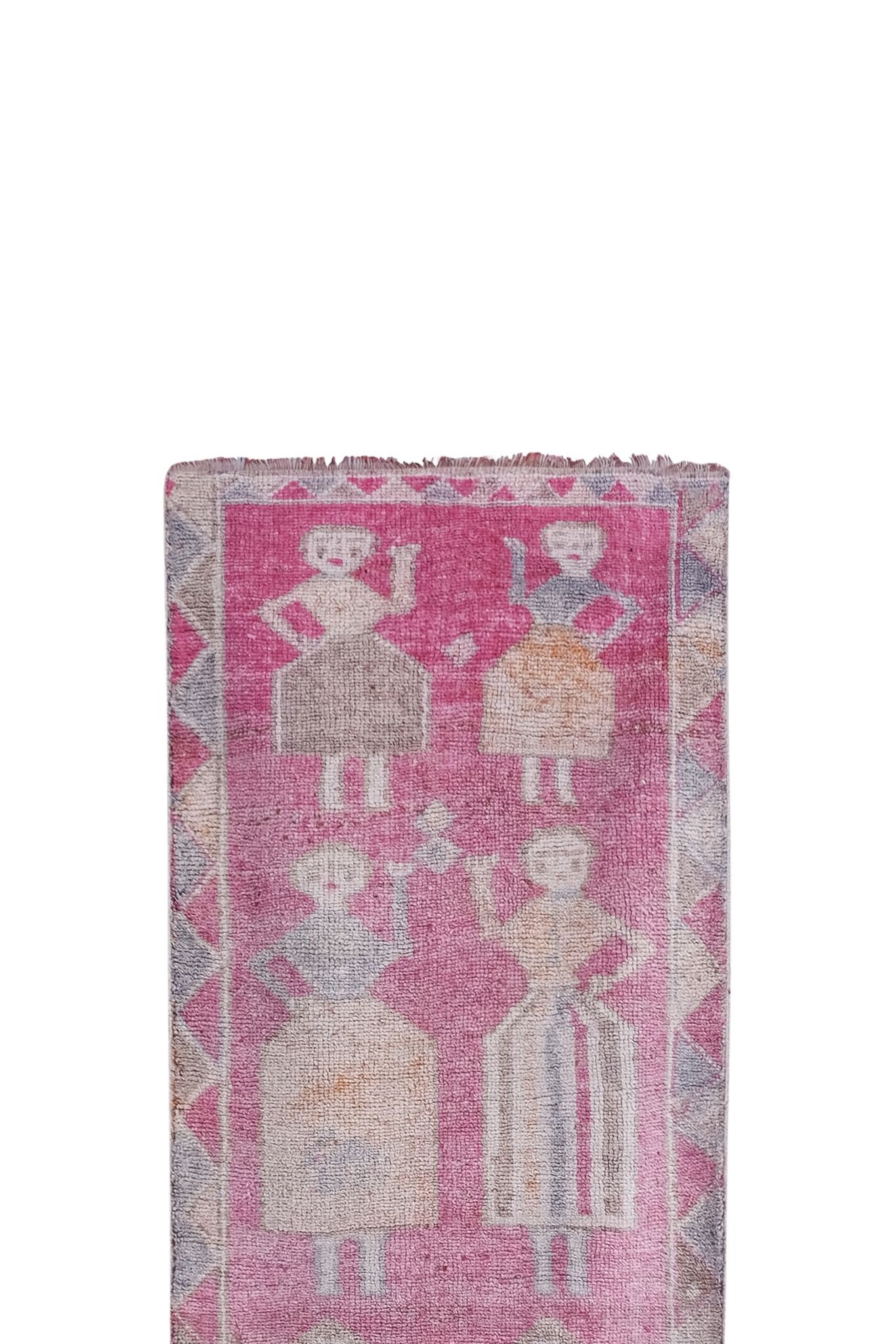 Vintage Turkish rug from Oushak, hand-woven 98x310 cm