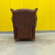 Fauteuil inclinable chesterfield vintage fait main marron