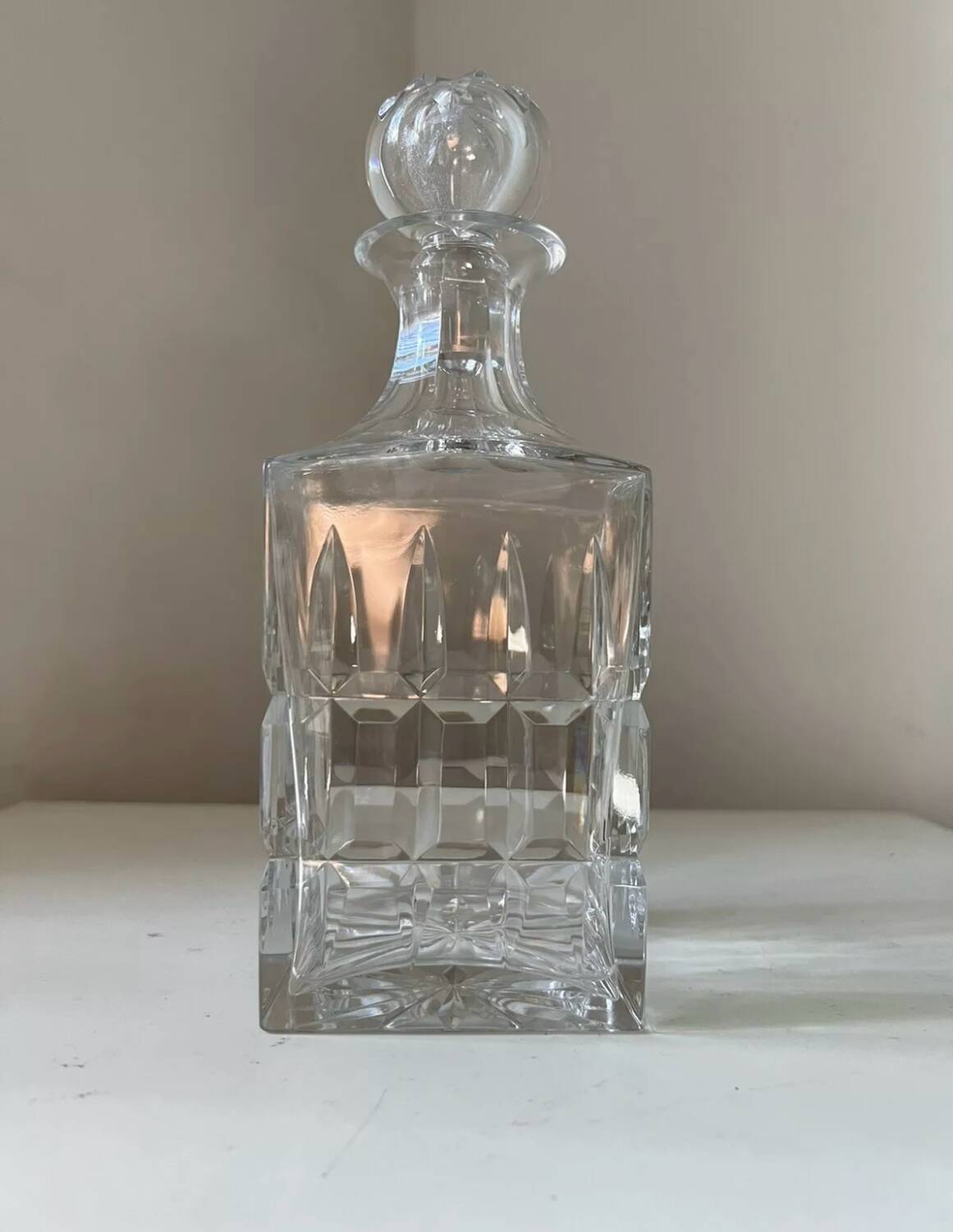 Saint Louis Crystal Whiskey Decanter, Manhattan Model