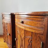 Pair of oak art deco bedside tables