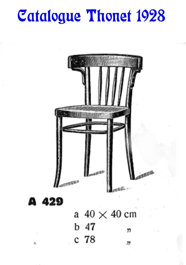 Bistrot Thonet 1935 chair, wooden seat