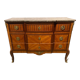 Inlaid chest of drawers with marble top