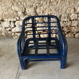 Paire de fauteuils rotin annees 60