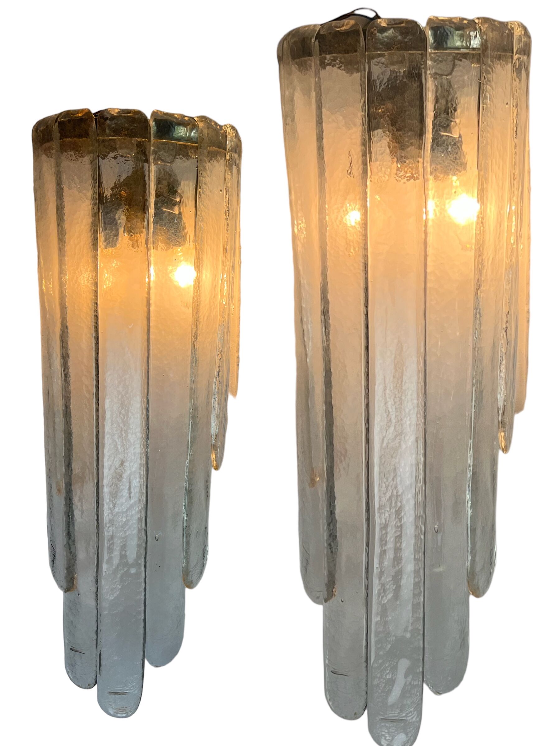 Pair of sconces " called murano waterfall " by carlo nason for mazzega