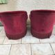 Pair of armchairs Napoleon III red Theater Velvet