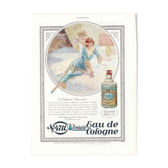 Affiche vintage originale années 30 Eau de Cologne 30x40cm