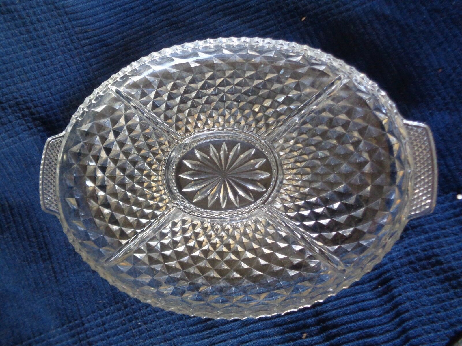 Crystal glass dish with aperitif cake vintage biscuit