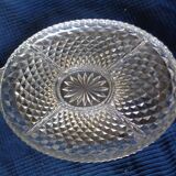 Plat en verre cristal à apéritif gateau biscuit vintage