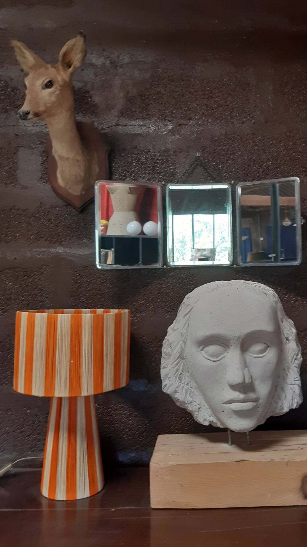 Miroir de barbier triptyque.