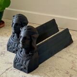 Chenets antique cast iron vintage