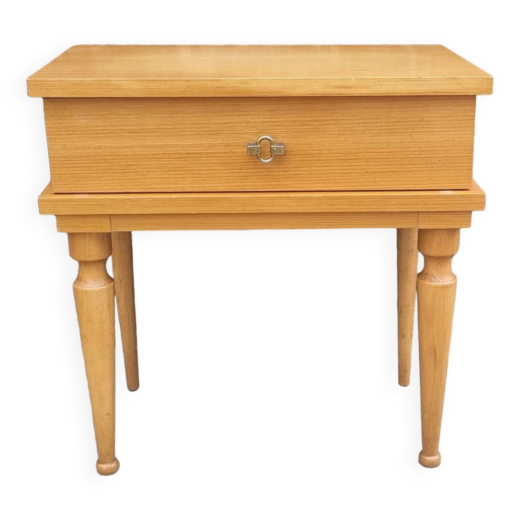 Blond wood bedside table, vintage, 1960s