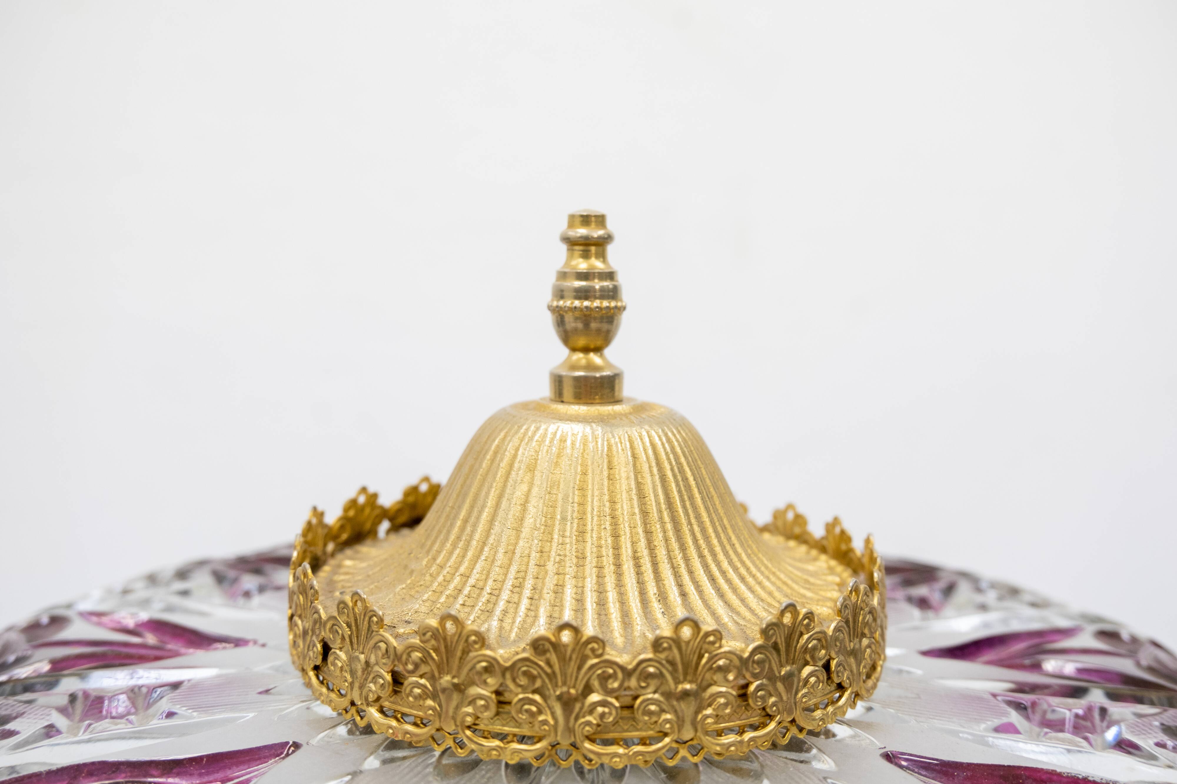 Cre Art Chrystal Table Lamp, Italy, 1970s