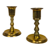 Pair of vintage gilded brass candlesticks
