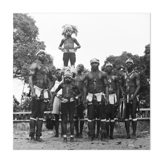 Photo ethno années 40 afrique cote d'ivoire abidjan danseurs de man  40x40cm,sur papier baryté