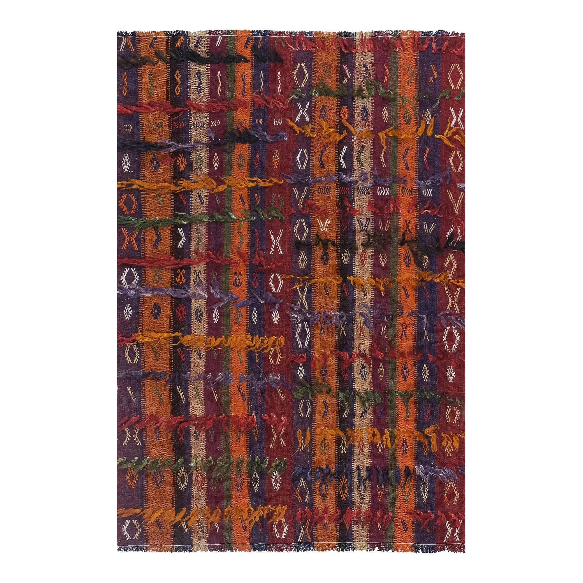 Vintage Turkish handmade rug 141x181 cm