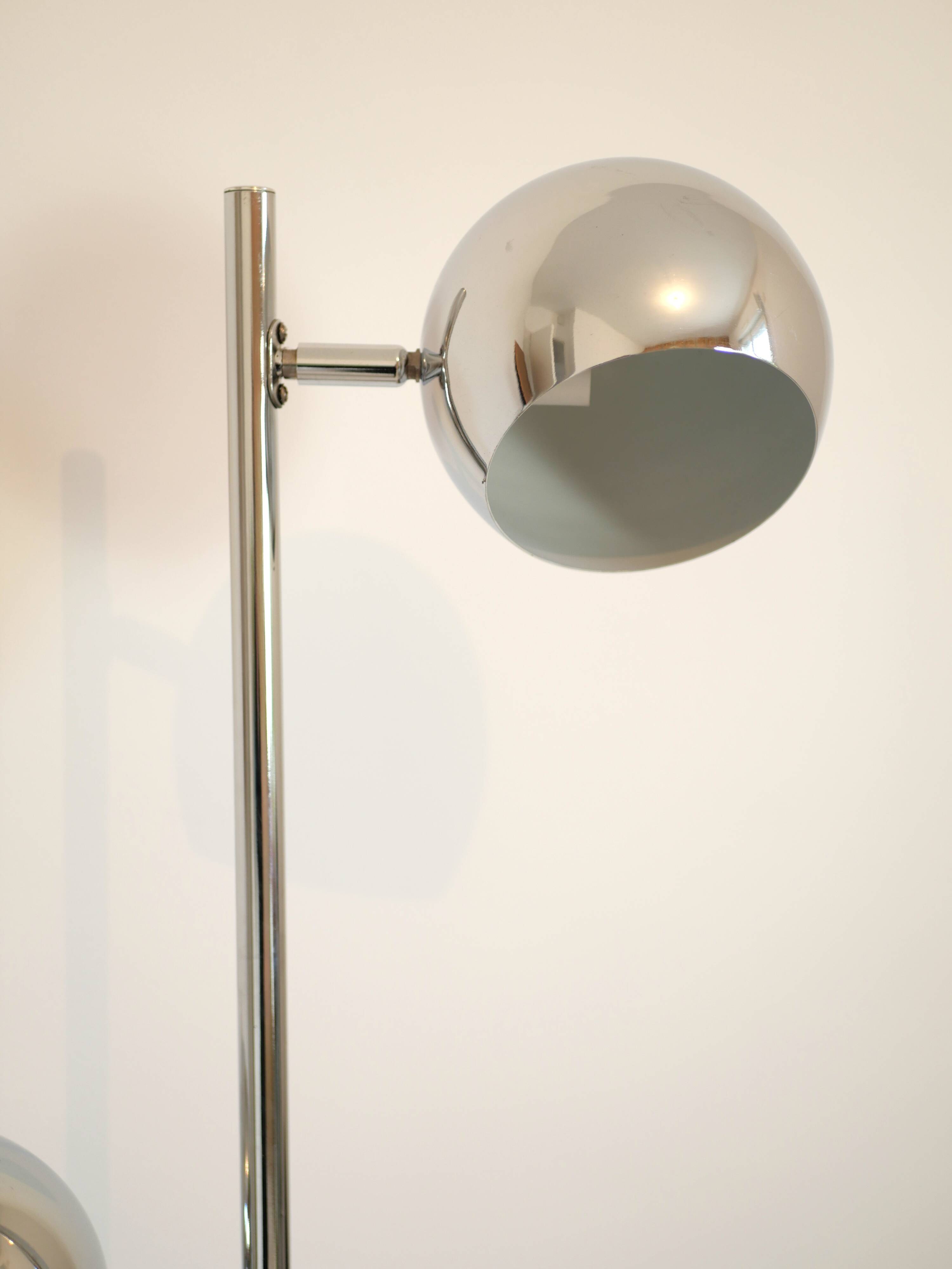 Lampadaire eyeball 2 feux en chrome