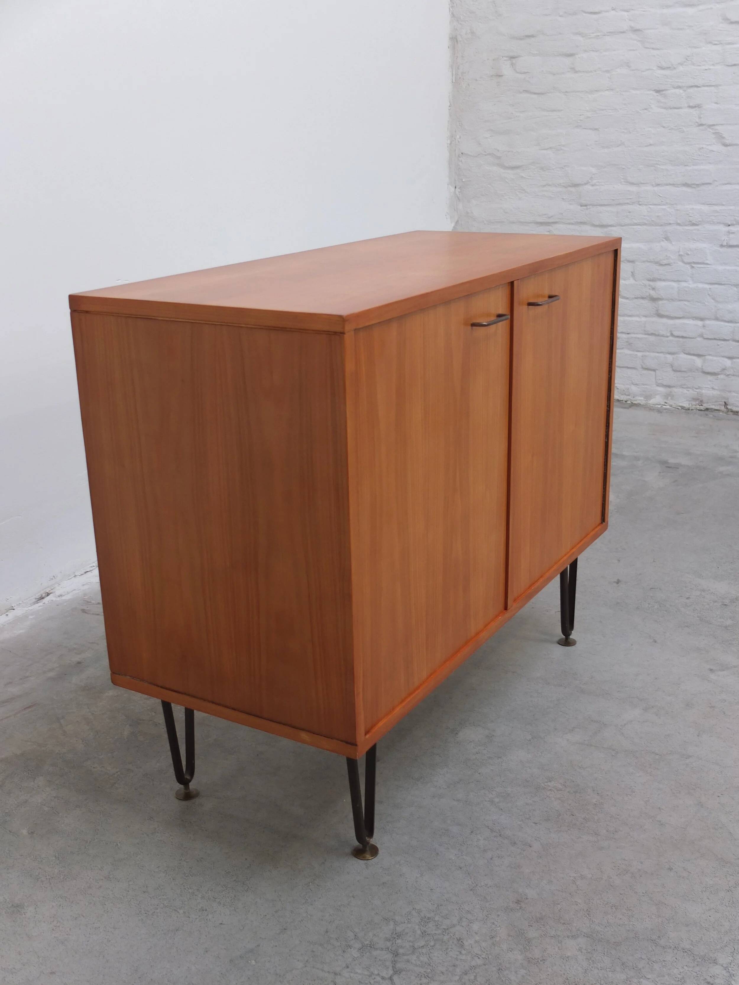 Pair of honey coloured cabinets by Alfred Hendrickx for Belform, 1950s