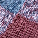 Plaid patchwork hand-knitted