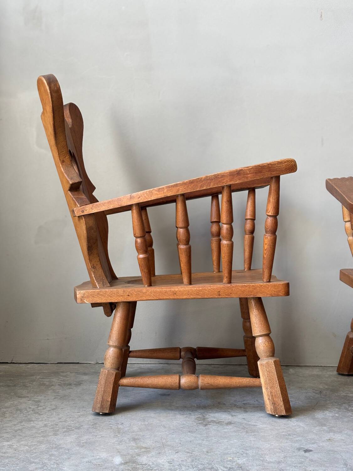 Brutalist armchair pair, 1950s